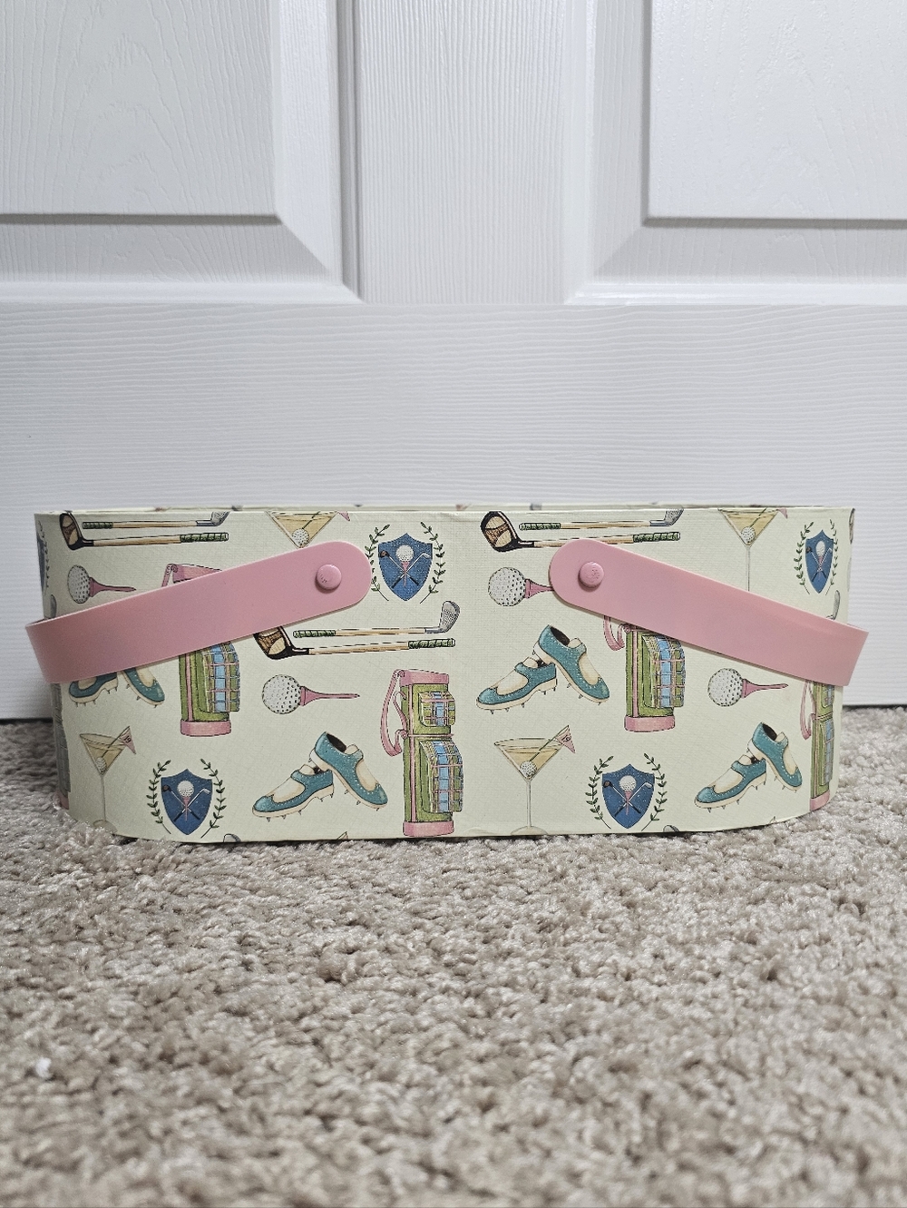Bob's Boxes by Lang Primative Pink Golf Par Four Nesting Basket/Box with Handles - Picture 6 of 8